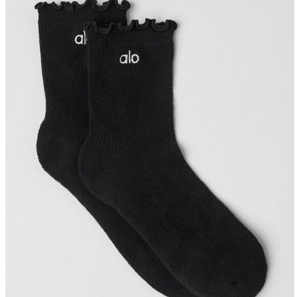 NWT ALO Lettuce Edge Sock, Black, size S/M - Picture 1 of 2